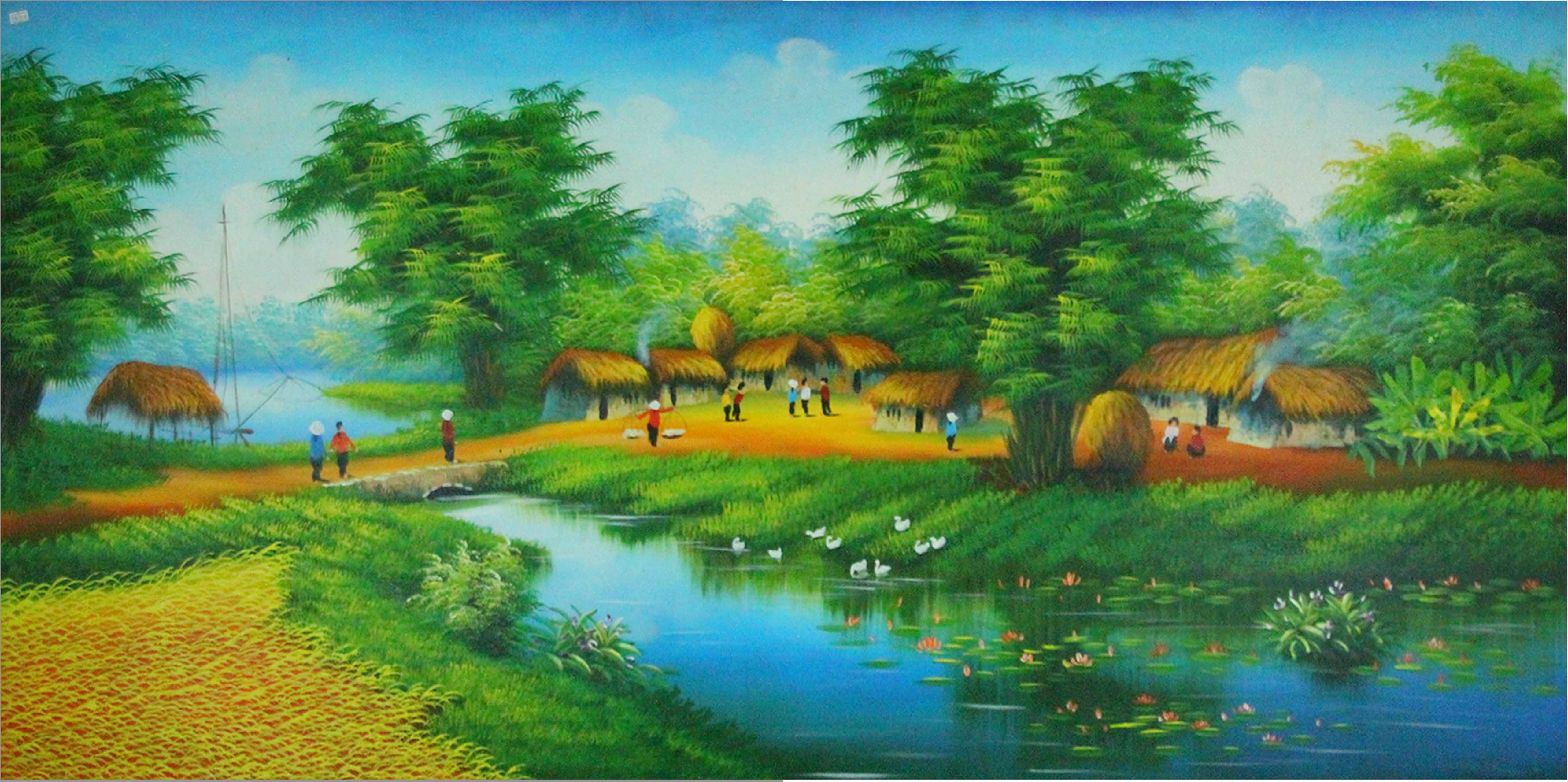 Tranh sơn dầu làng quê Việt Nam - TSD49LHAR 6